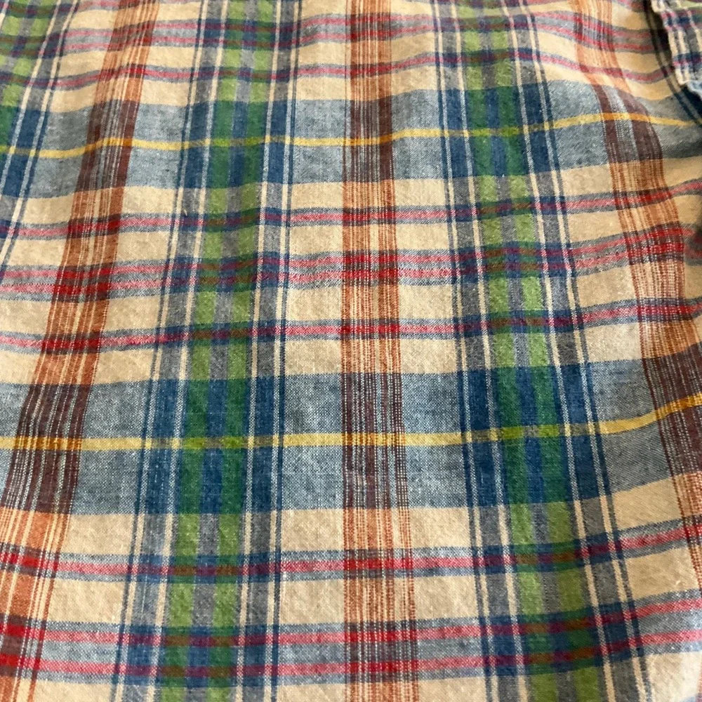 Polo Ralph Lauren Button Down Mens Large Multicolor Plaid Short Sleeve Cotton
